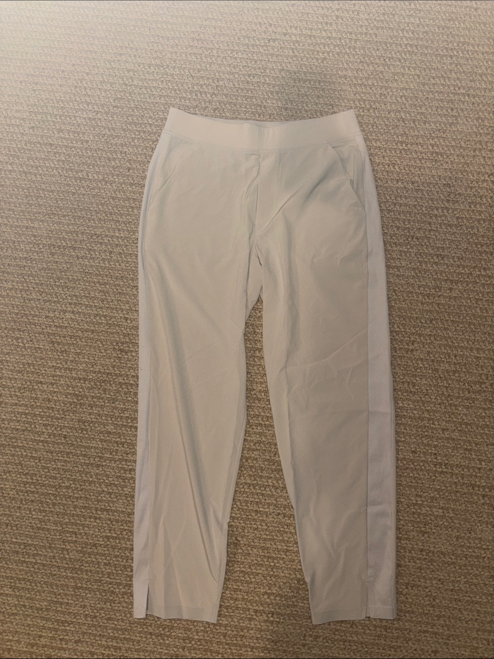 Athleta Light Gray Straight-Leg Pull-On Pants